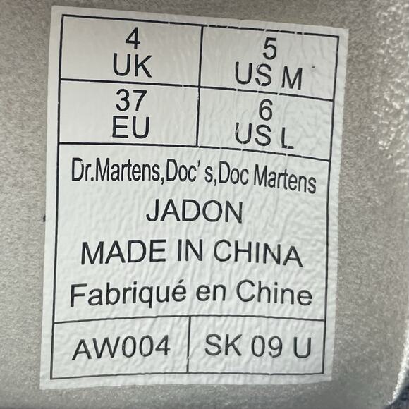 Dr Martens Doc Jadon Platform Quad Boots Womens Size 6 White Leather 8-Eye - Picture 10 of 11